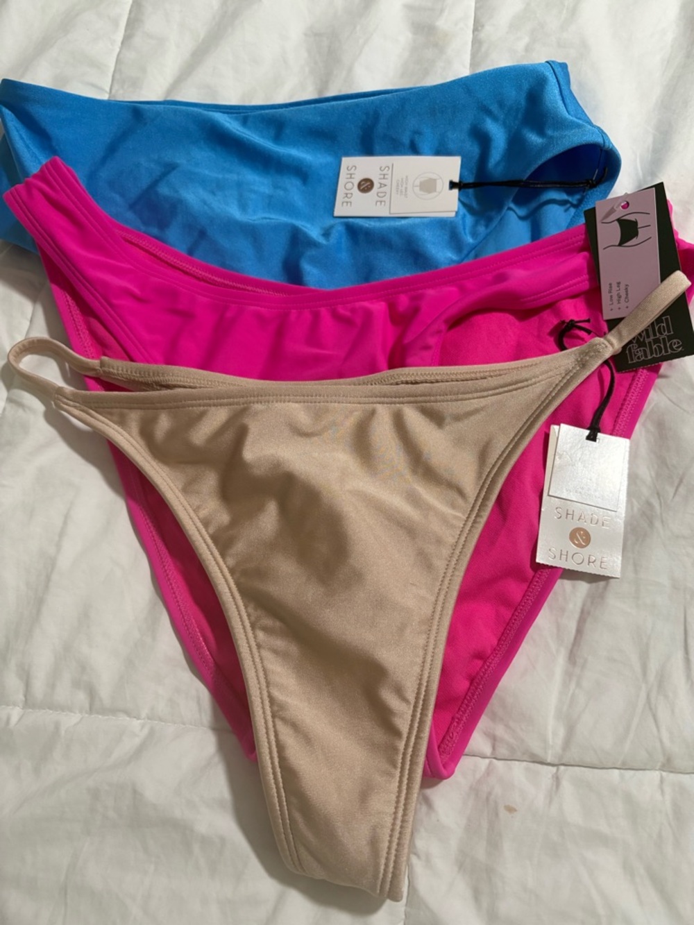 Shade & Shore Colorblock Bikini Bottoms in Bright Blue and Hot Pink